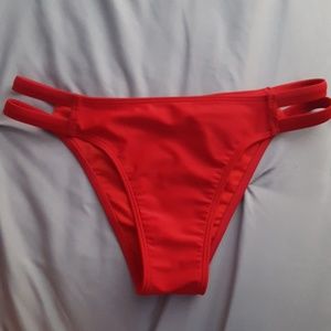 A&F red cheeky bikini bottoms